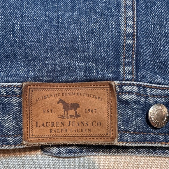 Vtg womens Ralph Lauren Blue Jean Jacket-S(18x20x24) - Picture 4 of 8